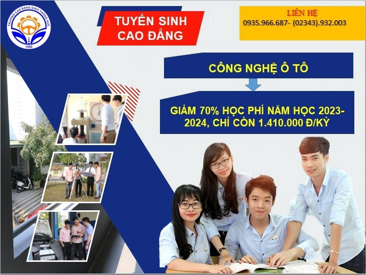 cao đẳng công nghệ ô tô - giảm 70% học phí